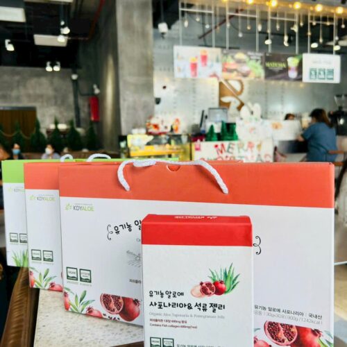 Thạch Collagen Nha Đam Saponaria lựu đỏ hữu cơ KDY Aloe
