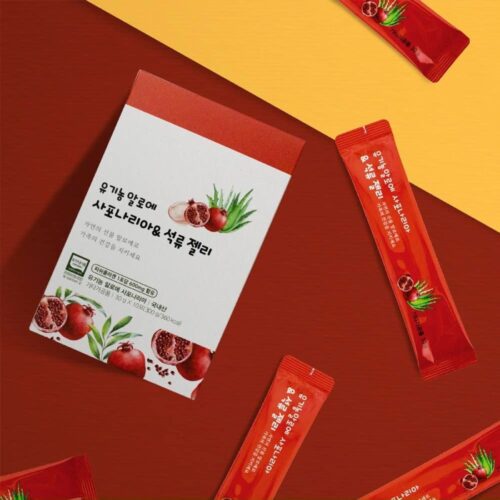Thạch Collagen Nha Đam Saponaria lựu đỏ hữu cơ KDY Aloe