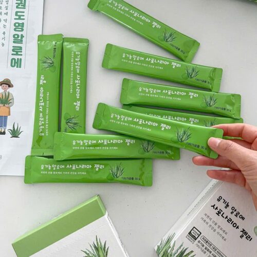 Thạch Collagen Nha Đam Saponaria Nho xanh hữu cơ KDY Aloe